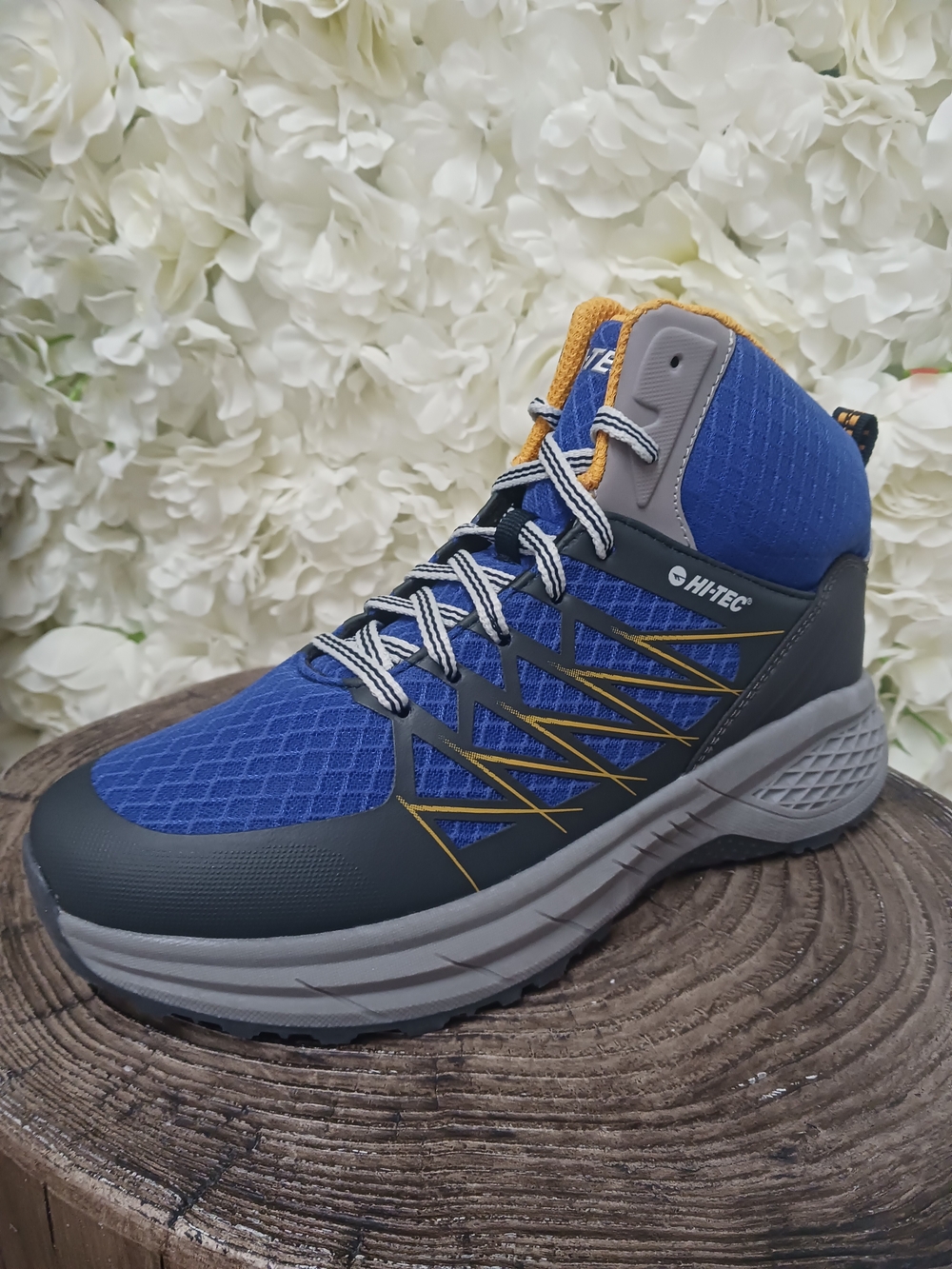 Hi-Tec Men's Royal Blue and Gray Trail Trainer with Gold Accents